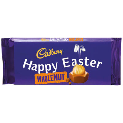Cadbury Dairy Milk Whole Nut Chocolate Bar 120g &ndash; Happy Easter image number 1
