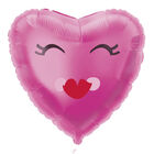 18 Inch Smiling Pink Heart Foil Helium Balloon image number 1