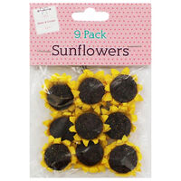 Wired Sunflowers: Pack of 9