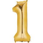34 Inch Gold Number 1 Helium Balloon image number 1