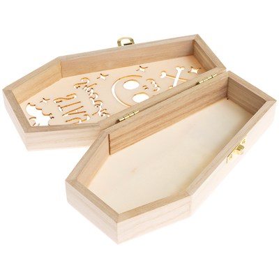 Die Cut Stay Spooky Wooden Coffin image number 2