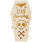 Die Cut Stay Spooky Wooden Coffin image number 3