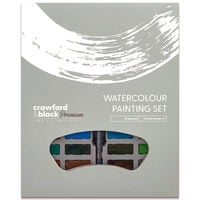 Crawford & Black Premium Watercolour Painting Set: Set of 39