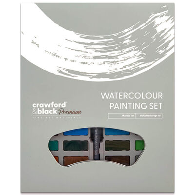 Crawford & Black Premium Watercolour Painting Set: Set of 39 image number 1