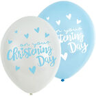 Blue Christening Day Latex Balloons - 6 Pack image number 1