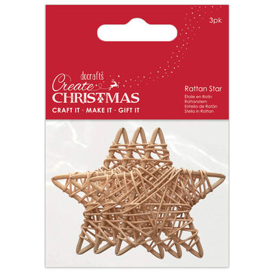 Brown Rattan Stars: Pack of 3 image number 1