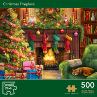 Christmas Fireplace 500 Piece Jigsaw Puzzle