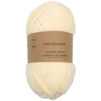 Super Soft Chenille Acrylic Yarn: Cream