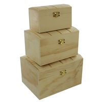3 Nested Wooden Chest Boxes