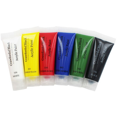 Crawford And Black Acrylic Paints: Pack of 6 image number 2