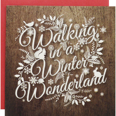 Wood Look Winter Wonderland Premium Christmas Cards: Pack Of 10 image number 1