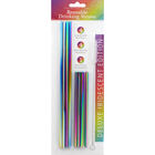 Iridescent Stainless Steel Reusable Drinking Straws - 8 Pack image number 1