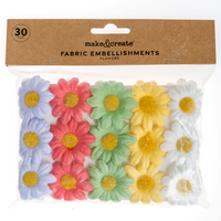 Mini Fabric Flowers: Pack of 30