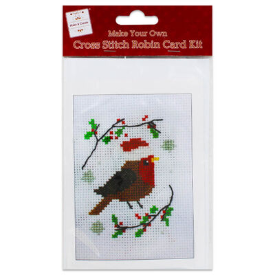 Make Your Own Cross Stitch Card Kit: Robin image number 1