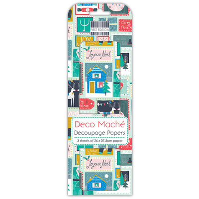 Joyeux Noel Decoupage Papers - 3 Sheets image number 1