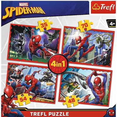 Spiderman 4 in 1 Jigsaw Puzzle Set image number 2