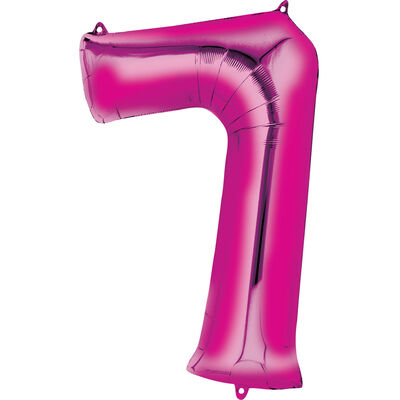 34 Inch Pink Number 7 Helium Balloon image number 1