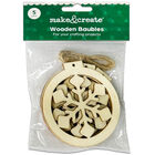 Christmas Wooden Baubles: Assorted image number 2