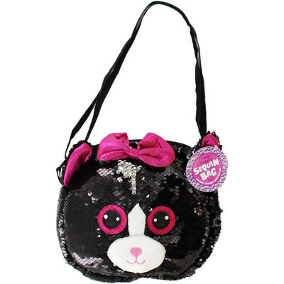 Black Silver Cat Sequin 3 In 1 Bag image number 1