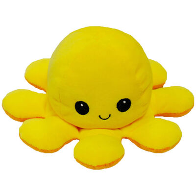 Reversible Octopus Plush Toy: Orange & Yellow image number 1