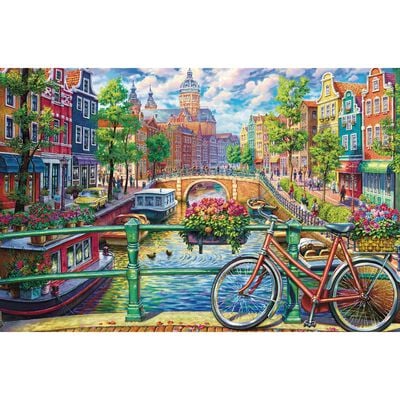 Amsterdam Canal 1000 Piece Jigsaw Puzzle image number 2