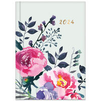 A5 2024 Day a Page Diary: Floral