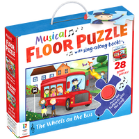 Musical Floor 28-Piece Puzzle with Sing-Along Book: The Wheels on the Bus