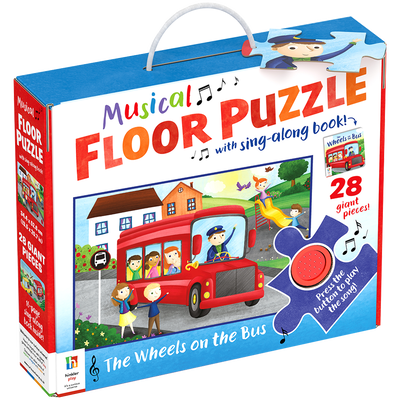 Musical Floor 28-Piece Puzzle with Sing-Along Book: The Wheels on the Bus image number 1