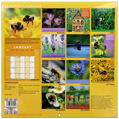 Bee Happy 2022 Square Calendar image number 3