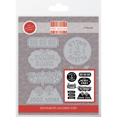 Modern Christmas Sentiments Metal Die Set image number 1