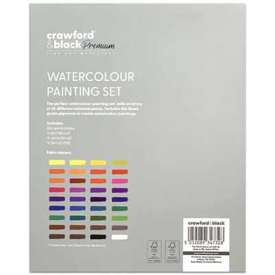 Crawford & Black Premium Watercolour Painting Set: Set of 39 image number 3