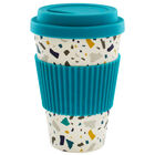 Teal Terrazzo Bamboo Eco Travel Mug image number 1