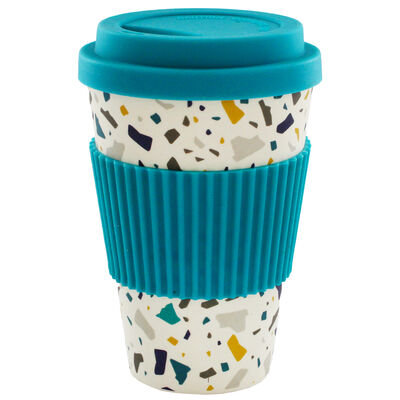 Teal Terrazzo Bamboo Eco Travel Mug image number 1