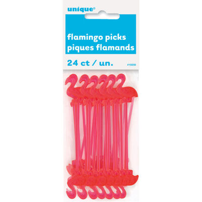 Flamingo Cocktail Sticks Pack of 24 image number 1