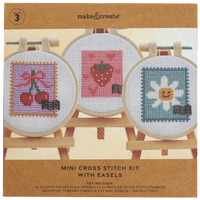 Mini Cross Stitch Kit with Easel: Pack of 3