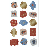 Autumn Bloom Wax Seal Stickers: Pack of 15