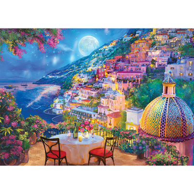 Dinner on Positano 500 Piece Jigsaw Puzzle image number 2