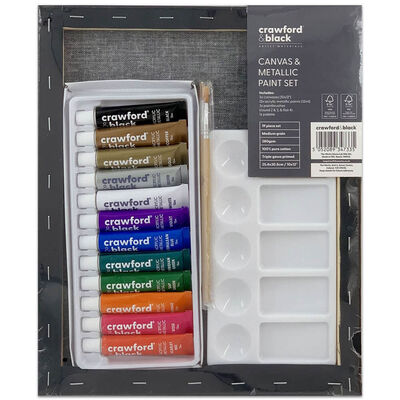 Crawford & Black Black Canvas & Metallic Paint Set image number 2