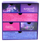 Purple Glitter Wooden 6 Drawer Storage Set image number 2
