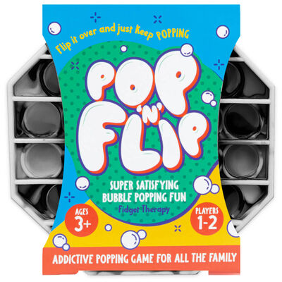 Pop ‘N’ Flip Bubble Popping Fidget Game: Assorted Tie-Dye Black image number 2