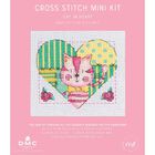 Mini Cross Stitch Kit: Cat in Heart image number 1