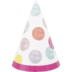 Pink Polka Dot Mini Party Hats - 8 Pack image number 1