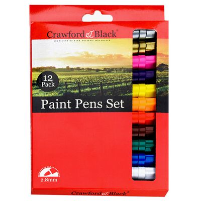Crawford and Black Paint Pens: Pack of 12 image number 1