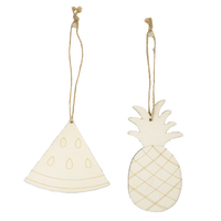 Wooden Hanging Watermelon & Pineapple
