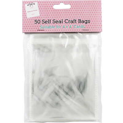 50 Self Seal Craft Bags - 4 x 4 Inches image number 1