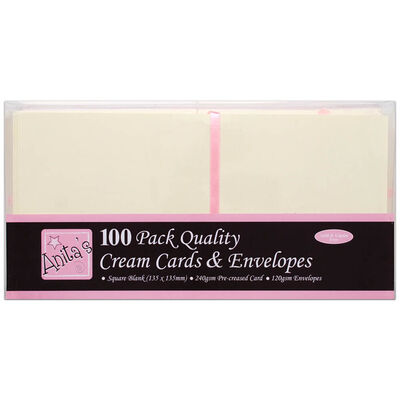Anita's Square Cream Cards & Envelopes: Pack of 100 image number 1