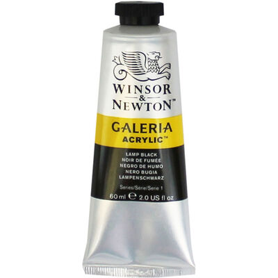 Winsor & Newton Galeria Acrylic Paint Tube - Lamp Black image number 1