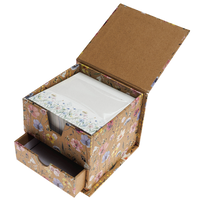 Memo Cube Kraft Wildflower with Drawer