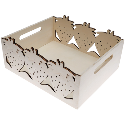 Wooden Strawberry Crate: 29.6 x 25.6 x 12.8cm image number 1