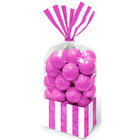 10 Pink Striped Cellophane Favour Bags image number 2